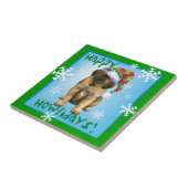 Happy Howlidays Leonberger Tegeltje (Zijkant)
