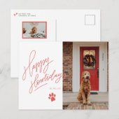 Happy Howlidays Lettering Dog Paw Foto Feestdagenkaart (Voorkant / Achterkant)
