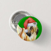 Happy Howlidays Lhasa Apso Ronde Button 3,2 Cm (Voorkant /achterkant)