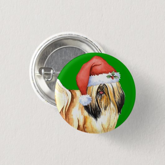 Happy Howlidays Lhasa Apso Ronde Button 3,2 Cm (Voorkant /achterkant)