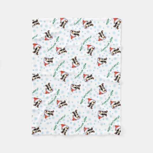 Happy Howlidays Long Coat Chihuahua Fleece Blanket (Voorkant)