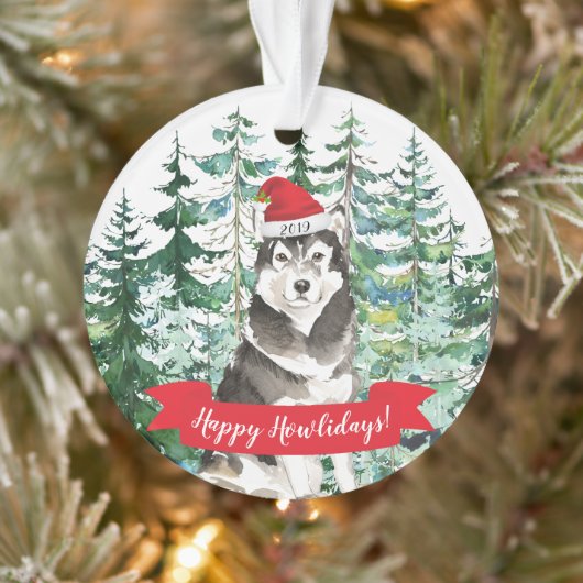 Happy Howlidays Malamute Dog Kerstmis Ornament (Boom)
