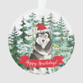 Happy Howlidays Malamute Dog Kerstmis Ornament (voorkant)