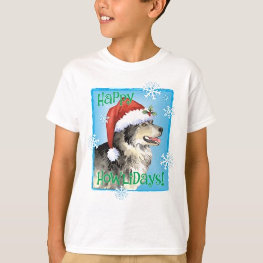 Happy Howlidays Malemute T-Shirt (Voorkant)