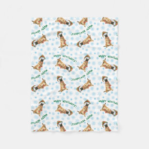 Happy Howlidays Malinois Fleece Deken
