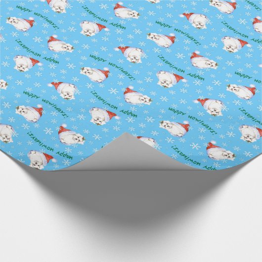 Happy Howlidays Maltese Cadeaupapier (Hoek)