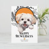 Happy Howlidays Maltese Dog Kerstmis Feestdagenkaart (Staand voorkant)