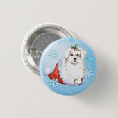 Happy Howlidays Maltese Ronde Button 3,2 Cm (Voorkant /achterkant)