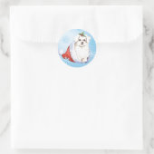 Happy Howlidays Maltese Ronde Sticker (Tas)