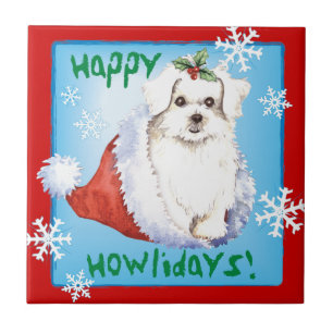 Happy Howlidays Maltese Tegeltje