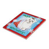 Happy Howlidays Maltese Tegeltje (Zijkant)