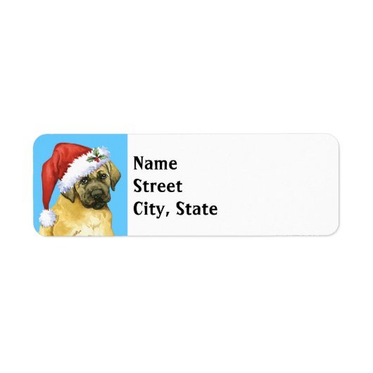 Happy Howlidays Mastiff Etiket (Voorkant)