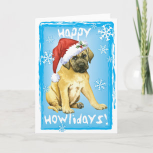 Happy Howlidays Mastiff Feestdagen Kaart
