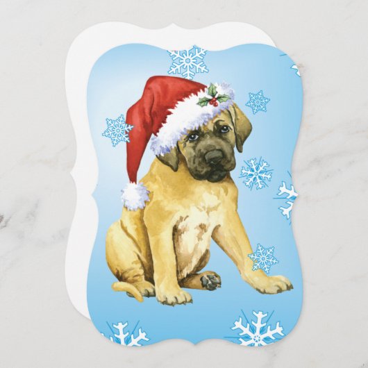 Happy Howlidays Mastiff Feestdagenkaart (Voorkant / Achterkant)