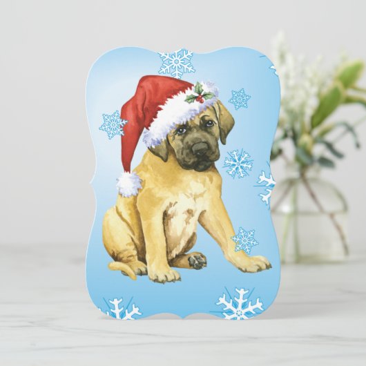 Happy Howlidays Mastiff Feestdagenkaart (Staand voorkant)