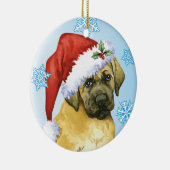 Happy Howlidays Mastiff Keramisch Ornament (Rechts)