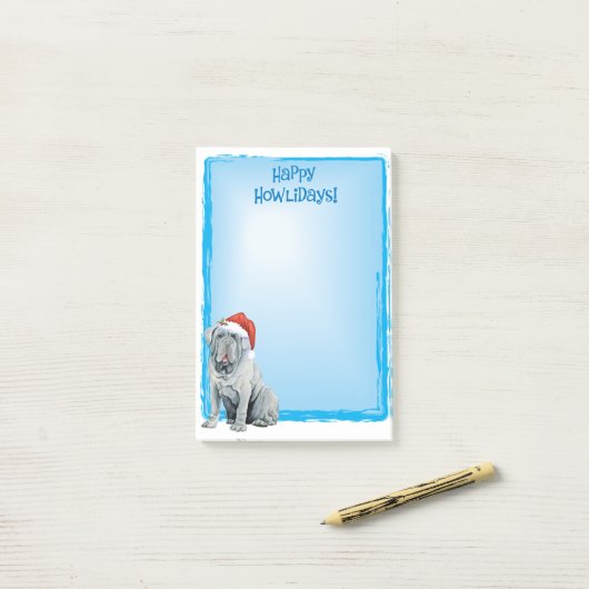 Happy Howlidays Mastino Post-it Notes (Op bureau)