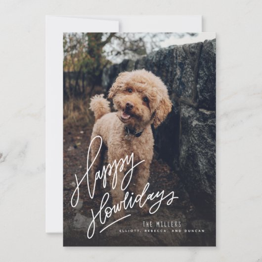 Happy Howlidays met handschrift | Foto Pet Dog (Voorkant)