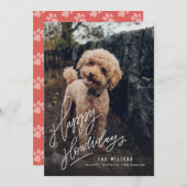 Happy Howlidays met handschrift | Foto Pet Dog Feestdagenkaart (Voorkant / Achterkant)