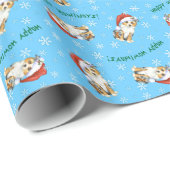 Happy Howlidays Mini American Shepherd Cadeaupapier (Rol Hoek)