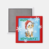 Happy Howlidays Mini American Shepherd Magneet (Voorkant / Achterkant)