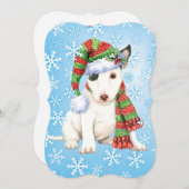 Happy Howlidays Mini Bull Terrier Feestdagenkaart (Voorkant / Achterkant)