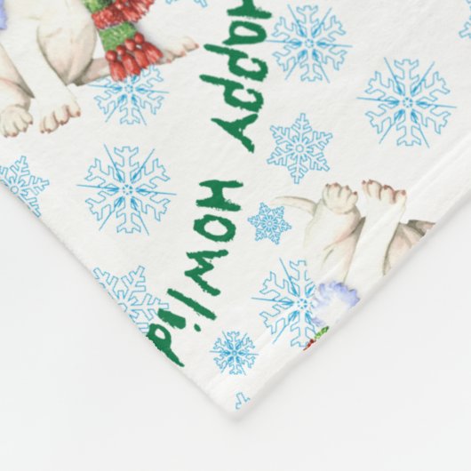 Happy Howlidays Mini Bull Terrier Fleece Deken (Hoek)