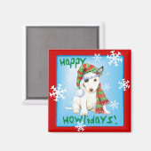 Happy Howlidays Mini Bull Terrier Magneet (Voorkant / Achterkant)