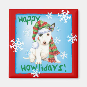 Happy Howlidays Mini Bull Terrier Magneet