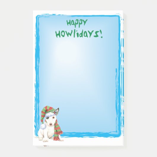 Happy Howlidays Mini Bull Terrier Post-it® Notes (Voorkant)