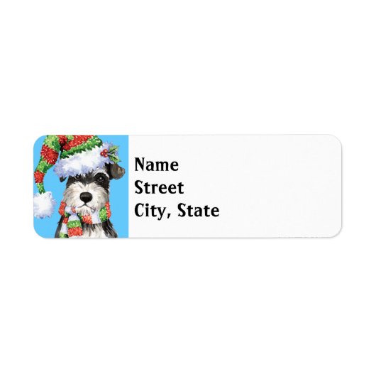 Happy Howlidays Miniature Schnauzer Etiket (Voorkant)