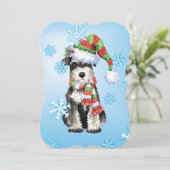 Happy Howlidays Miniature Schnauzer Feestdagenkaart (Staand voorkant)