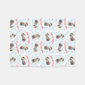 Happy Howlidays Miniature Schnauzer Fleece Deken (Voorkant (Horizontaal))