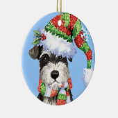 Happy Howlidays Miniature Schnauzer Keramisch Ornament (Rechts)