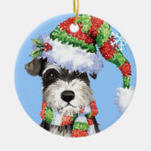 Happy Howlidays Miniature Schnauzer Keramisch Ornament (Voorkant)