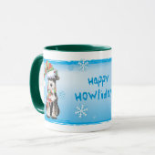 Happy Howlidays Miniature Schnauzer Mok (Voorkant links)