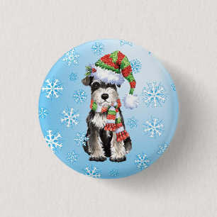Happy Howlidays Miniature Schnauzer Ronde Button 3,2 Cm
