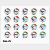Happy Howlidays Miniature Schnauzer Ronde Sticker (Vel)