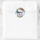 Happy Howlidays Miniature Schnauzer Ronde Sticker (Tas)