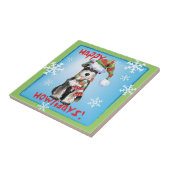 Happy Howlidays Miniature Schnauzer Tegeltje (Zijkant)