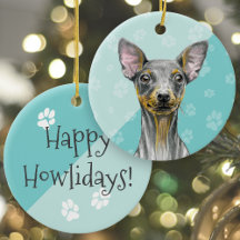 Happy Howlidays Miniatuur Pinscher Dog Cute Puppy