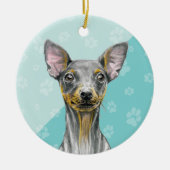 Happy Howlidays Miniatuur Pinscher Dog Cute Puppy Keramisch Ornament (Voorkant)