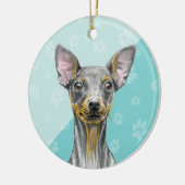 Happy Howlidays Miniatuur Pinscher Dog Cute Puppy Keramisch Ornament (Links)