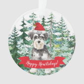 Happy Howlidays Miniatuur Schnauzer Dog Kerstmis Ornament (voorkant)