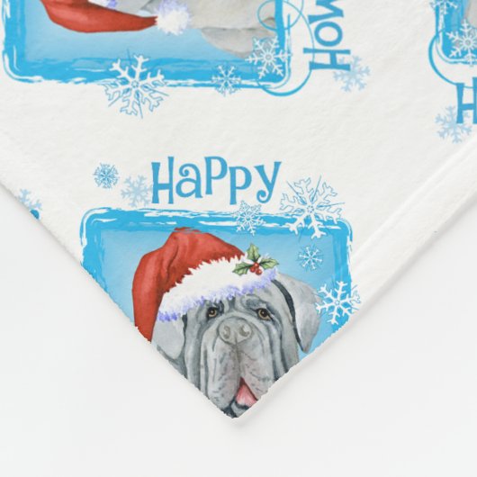 Happy Howlidays Neapolitan Mastiff Fleece Blanket Deken (Hoek)
