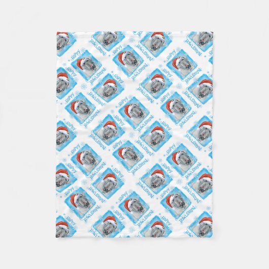 Happy Howlidays Neapolitan Mastiff Fleece Blanket Deken (Voorkant)