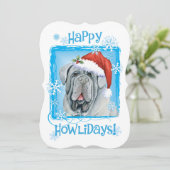 Happy Howlidays Neapolitan Mastiff Holiday Card Feestdagenkaart (Staand voorkant)