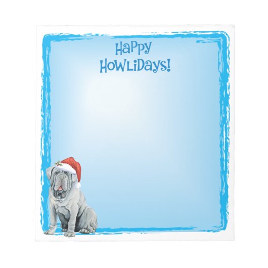 Happy Howlidays Neapolitan Mastiff-laptop Notitieblok (Voorkant)