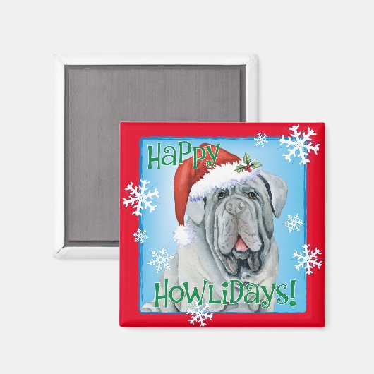 Happy Howlidays Neapolitan Mastiff Magnet (Voorkant / Achterkant)