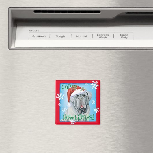 Happy Howlidays Neapolitan Mastiff Magnet (Insitu (Vaatwasser))